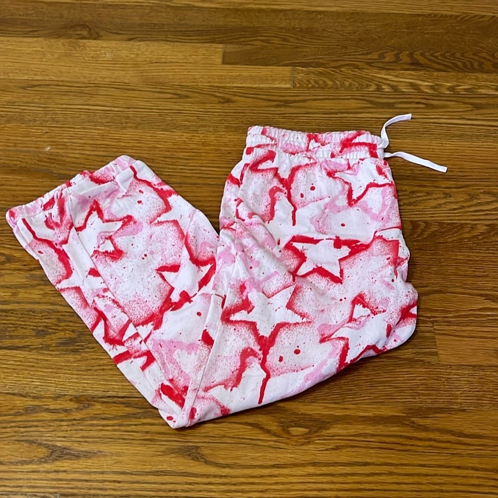 Sundown Women’s Pink Star Sweatpants Size Large